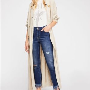 FREE PEOPLE FRAYED DENIM